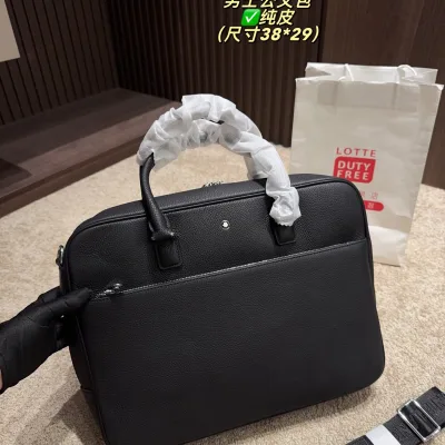 Montblanc Aktentasche Replik Super Klon Schwarz Leder Solide Elegant Klassisch
