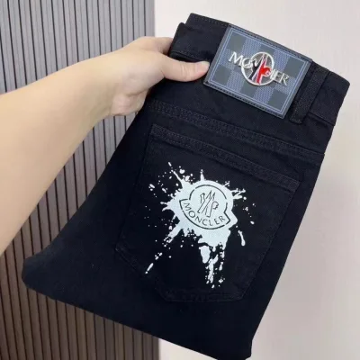 Mute Monogram Jeans replica 1:1 Grey Denim Leather Washed Logo