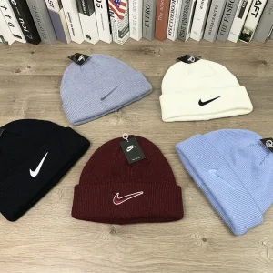 Nike Hat replika lyx Röd Grå mössa Höst Vinter Stickad