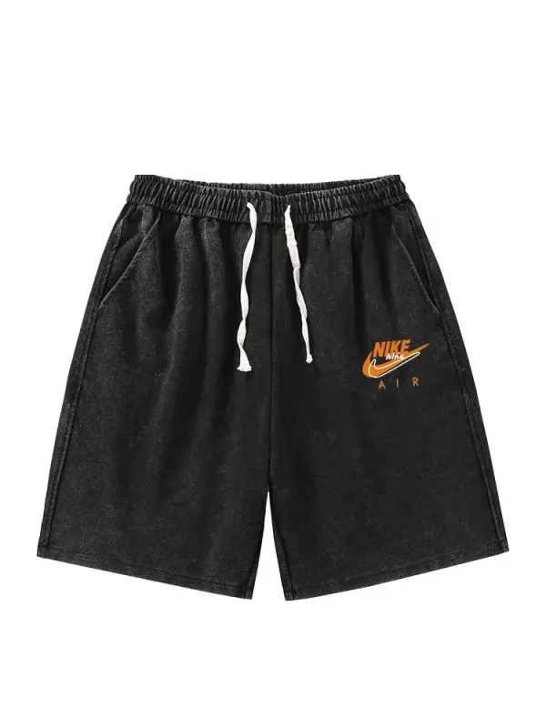 Nike Shorts replica 1:1 Orange Black Cotton Logo Patchwork Längd