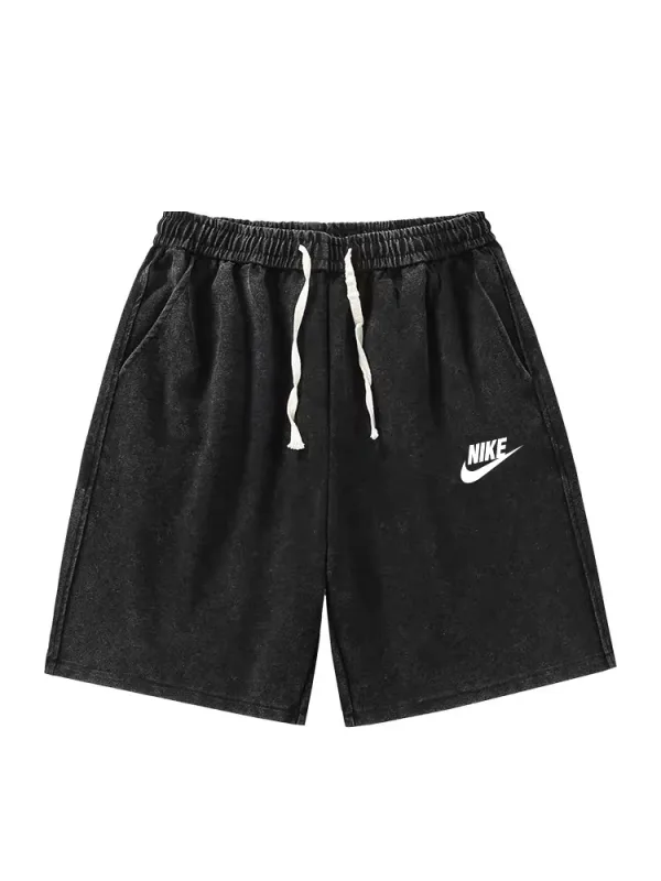 Nike Shorts replika lyx 1:1 Black Cotton Logo Patchwork Längd