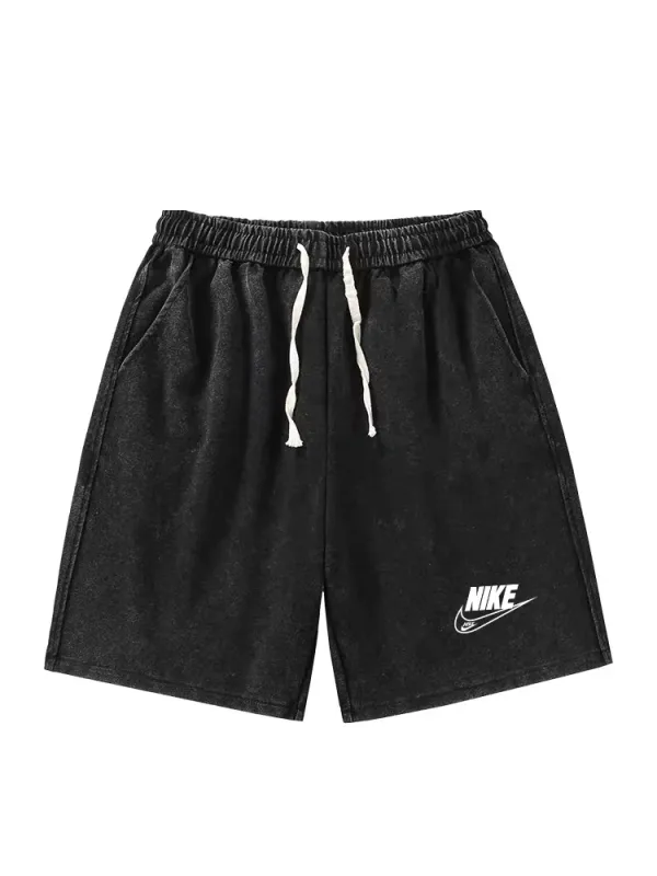 Nike Shorts replika lyx svart bomull Patchwork Logotyp Längd midja