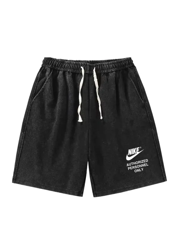 Nike Shorts replica super clone Black Cotton Logo Washed Leg