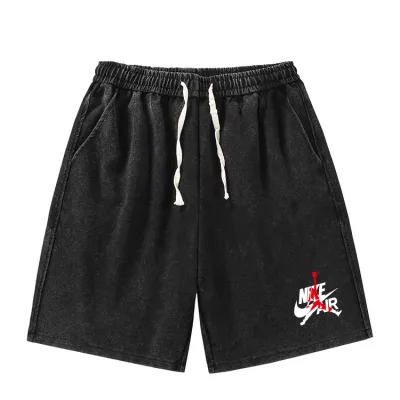 Nike Shorts replika super klon Black Cotton Patchwork Logotyp Längd