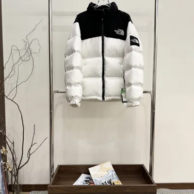 North Face Down Jacket replika 1:1 White Black Pläd Winter