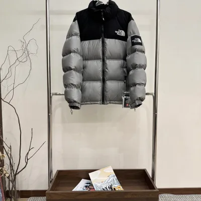 North Face Down Jacket replika lyx 1:1 Grå Silver Pläd