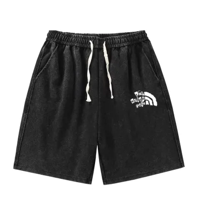North The Face Shorts replika 1:1 Black Cotton Logo Längd