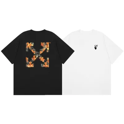Off White kortärmad replika 1:1 Arrow Lettering Sleeve Shirt