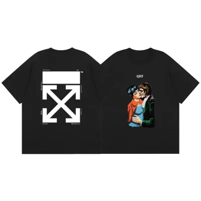 Off White Short Sleeved Replica Lyx 1:1 Arrow Lettering Sleeve