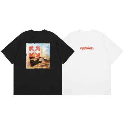 Off White Short Sleeved Replica Lyx 1:1 Arrow Lettering Sleeve