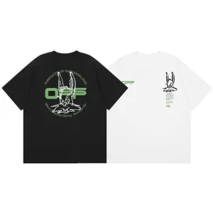 Benvit kortärmad replika lyxig Arrow Lettering Sleeve Shirt