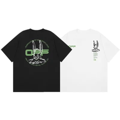 Benvit kortärmad replika lyxig Arrow Lettering Sleeve Shirt