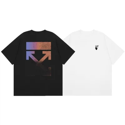 Benvit kortärmad replika lyxig Arrow Lettering Sleeve Shirt
