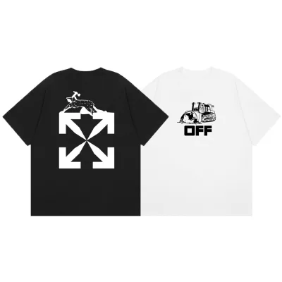 Benvit kortärmad replika lyxig Arrow Lettering Sleeve Shirt
