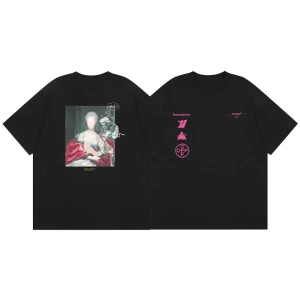 Benvit kortärmad replika lyxig Arrow Lettering Sleeve Shirt