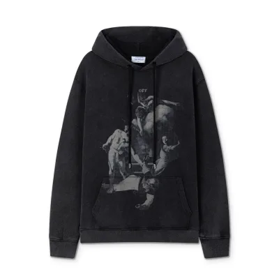 Off White Sweatshirt replika 1:1 Black Washed Ss Portrait Oil