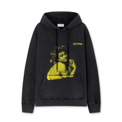 Off White Sweatshirt replika 1:1 lyxig Black Washed Ss Portrait