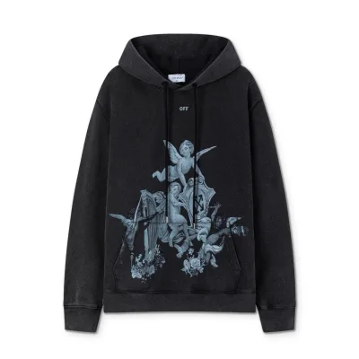 Off White Sweatshirt replica super clone Black Washed Ss Angel