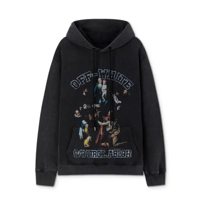 Off White Sweatshirt replica super clone Black Washed Ss Portrait