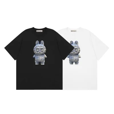 Palm Angels kortärmad replika 1:1 Blue White Logo Labubu