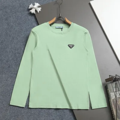 Prada Bottoming Shirt replica lyx Svart Grön Logotyp Retro Tyg