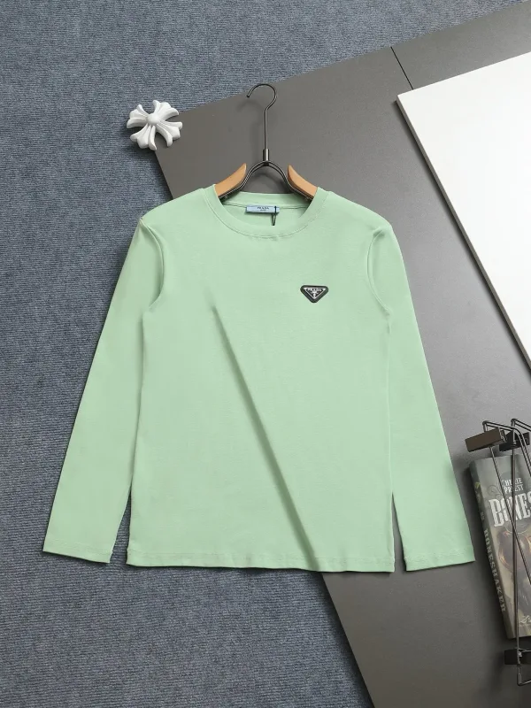 Prada Bottoming Shirt replica lyx Svart Grön Logotyp Retro Tyg