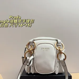 Prada Handtasche Replik Luxus Leder Distressed 3D gewachst Dangle Bag