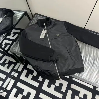 Prada Jacka replica luxury Black Polyester Is Loose Men Women