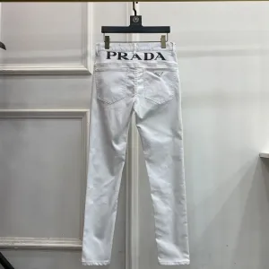 Prada Jeans replika lyx Vit Re Otroligt perfekt slitage Cc