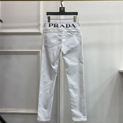 Prada Jeans replika lyx Vit Re Otroligt perfekt slitage Cc