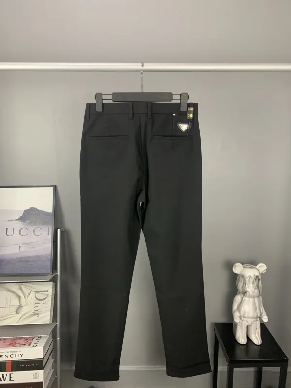 Prada Byxor replica lyx super clone Black Silk Logo To