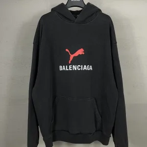 Puma Sweatshirt replica lyx svart bomull tvättad Paris Verkligen unik