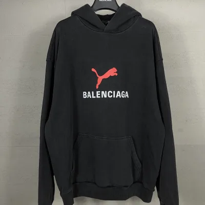 Puma Sweatshirt replica lyx svart bomull tvättad Paris Verkligen unik