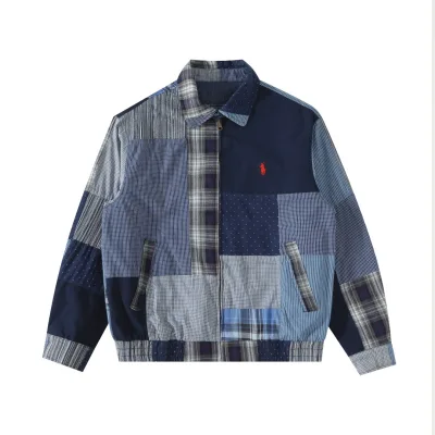 Ralph Lauren Jacket replika 1:1 Denim Artificiell Tokyo Vändbar Paneled