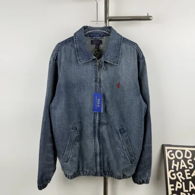 Ralph Lauren Jacka replika lyx Denim Washed Broderi Standard Stock