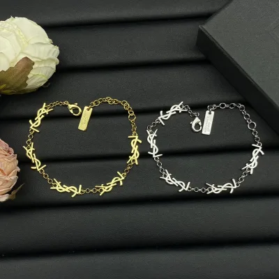 Saint Laurent Armband replica 1:1 Gult Guld Vit Yves