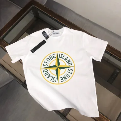 Stone Island Skjorta replika lyx Svart Vit bomull tv?¡èttad Casual
