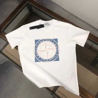 Stone Island Skjorta replika lyx Svart Vit bomull tv?¡èttad Casual