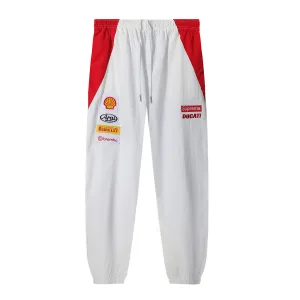 Supreme Track Pants replica lyx Black White Knit Logo Ducati
