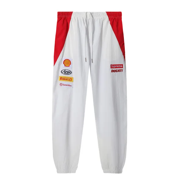 Supreme Track Pants replica lyx Black White Knit Logo Ducati