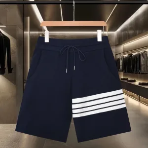 Thom Browne Shorts replika 1:1 bl?£¤ vit gr?£¤ stickad logotyp