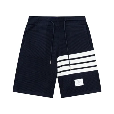 Thom Browne Shorts replika lyx Blue White Knit Retro Washed