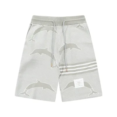 Thom Browne Shorts replika lyxig gr?£¤ stickad Casual Is Three