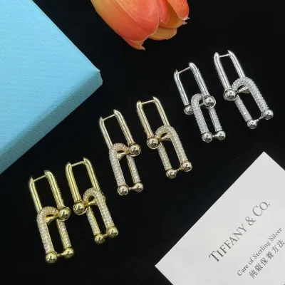 Tiffany Co ??rh?¡èngen replika 1:1 Guld Vit Gul Rose