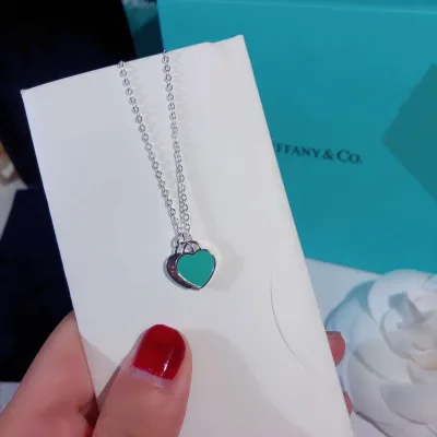 Tiffany Co Halsband replika superklon Bl?£¤ Sakura Powder Dubbel