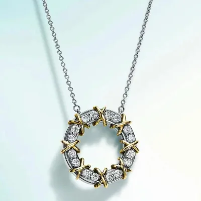 Tiffany Halsband replika lyx vitt guld