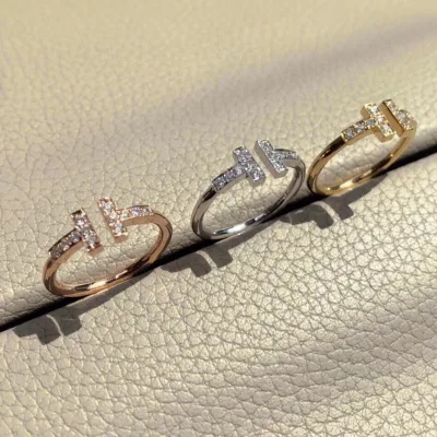 Tiffany Ring replika 1:1 Guld Vit Gul ??ppen Rose