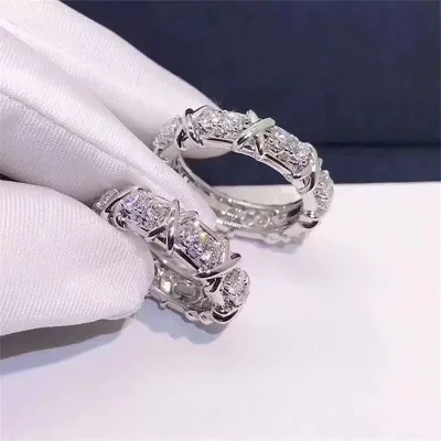 Tiffany Ring replika lyx Vitguld Klassisk Original Ordtryck: