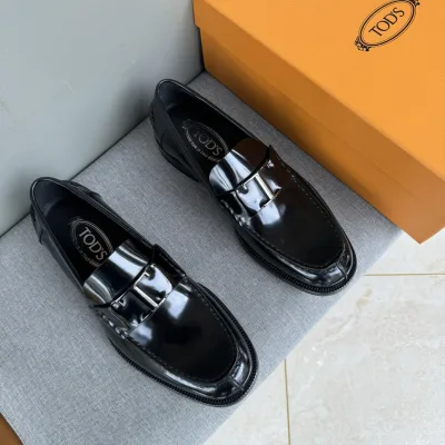 Tod Lederschuhe Replik Luxus Super Klon Schwarz Rindsleder Casual