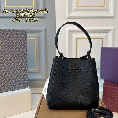Tory Burch Bucket Bag Replik Super Klon Leder Sehr Ist